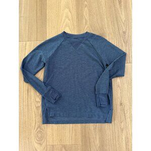 Athleta Girl Long Sleeve Blue Pullover Top S/7 89% Polyester 11% Spandex